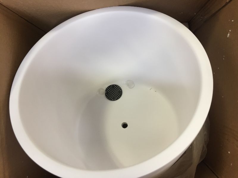 Photo 1 of Buyaround Plant Pots, Ceramic 12 Inch Planters Indoor, Modern White Flower Pots with Drainage Hole, Decorative Home Office
