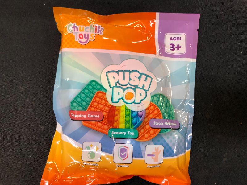 Photo 2 of Chuchik Push Pop Bubble Fidget Sensory Toy with Improved Clicking Sound–Fidget Poppers, Bubble Popping Sensory Toy – Premium BPA Free Silicone Poppet Fidget Toy Rainbow Unicorn & Dinosaur 2 Pack
