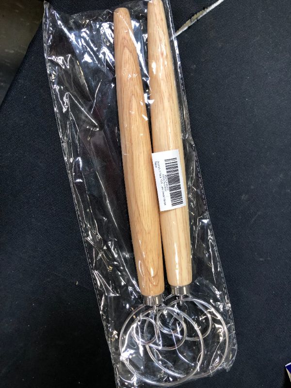 Photo 1 of Acerich 2 Pack Danish Dough Whisk 13.5” Dough Whisk Stainless Steel Dutch Style Bread Whisk Wooden Handle Danish Whisk for Bread, Batter, Cake, Pastry
