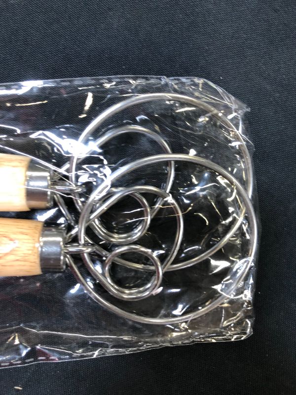 Photo 1 of Acerich 2 Pack Danish Dough Whisk 13.5” Dough Whisk Stainless Steel Dutch Style Bread Whisk Wooden Handle Danish Whisk for Bread, Batter, Cake, Pastry
