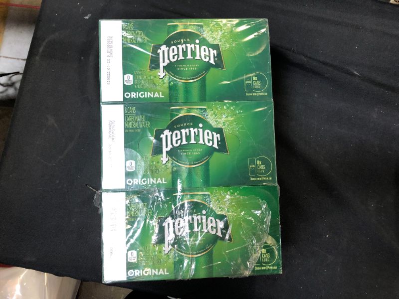 Photo 2 of  3 Perrier Sparkling Water, 11.15 FL OZ Sleek Cans (8 Count) 24 CANS BB-8/8/23
