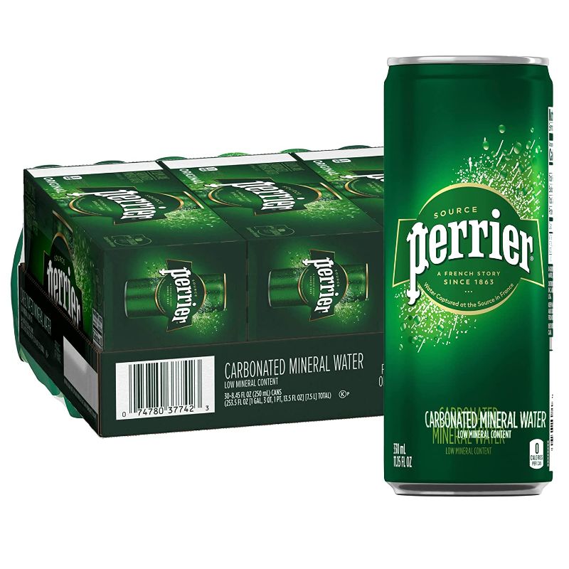 Photo 1 of  3 Perrier Sparkling Water, 11.15 FL OZ Sleek Cans (8 Count) 24 CANS BB-8/8/23

