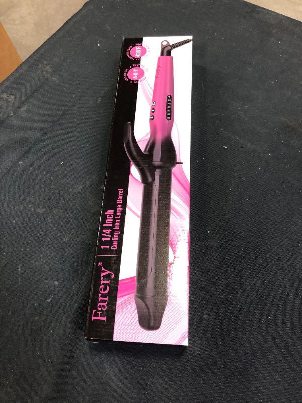 Photo 1 of FARERY 1.25 Inch Curling Iron for Polished and Loose Curls, Tourmaline Ceramic Curling Iron Wand 1 1/4 Inch with Keratin&Argan Oil Infused, 6 Adjustable Temp Hair Curling Iron with Auto Shut-Off
