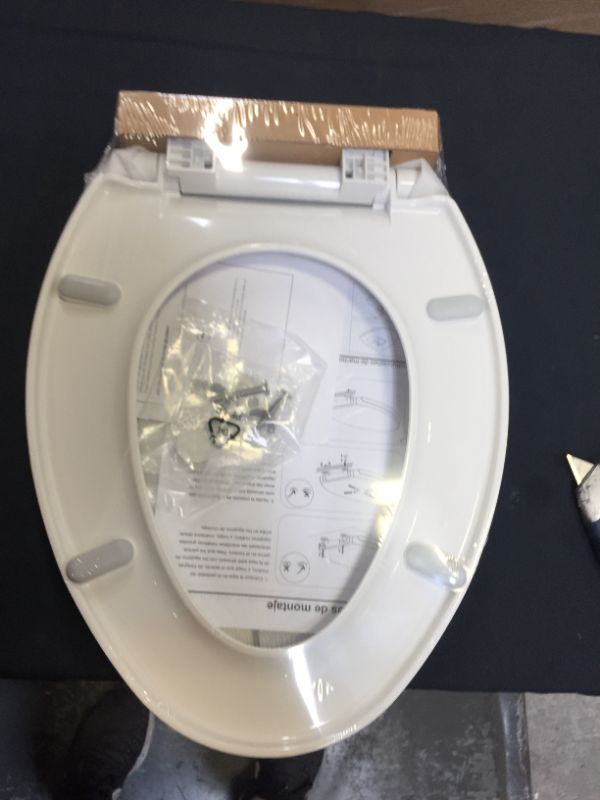 Photo 5 of CYRRET Elongated Toilet Seat Slow Close, Easy to Install and Clean, Durable Plastic, White, Replacement Toilet Seats, Fits Standard Elongated, Obling or Oval Toilets
