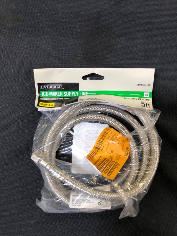 Photo 1 of 1/4 in. COMP x 1/4 in. COMP x 60 in. Stainless Steel Ice Maker Connector
