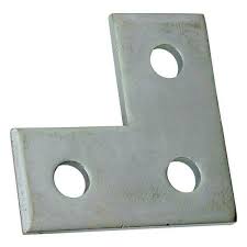 Photo 1 of 3-Hole Flat Corner Strut Bracket - Silver Galvanized,  10 Pack
