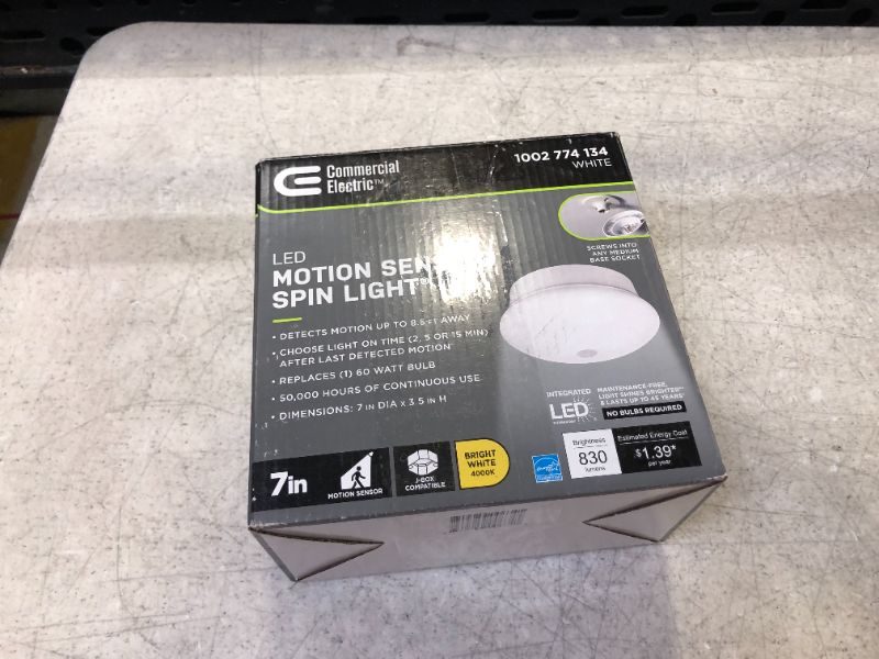 Photo 4 of Spin Light 7 in. Motion Sensor LED Flush Mount Ceiling Light Customize Hold Times Closet Rated 830 Lumens 4000K
