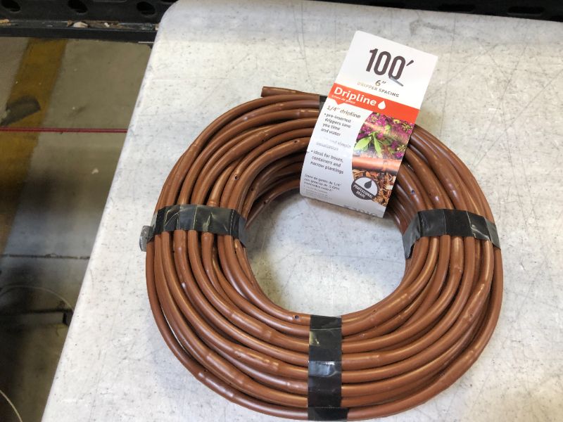 Photo 2 of 1/4 in. Emitter Tubing 100 ft. W/6 in. Spacing in Brown
