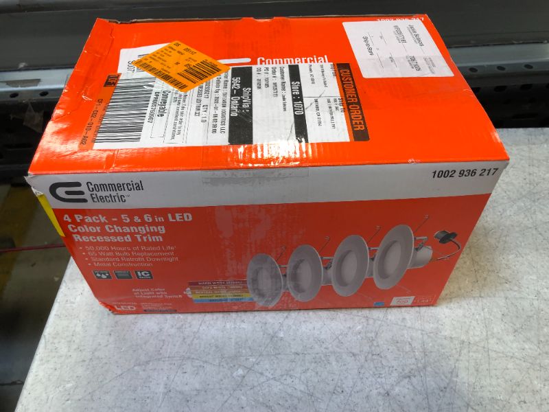 Photo 1 of 4 PACK Commercial Electric 5 in. and 6 in. LED Color Changing Recessed Trim
