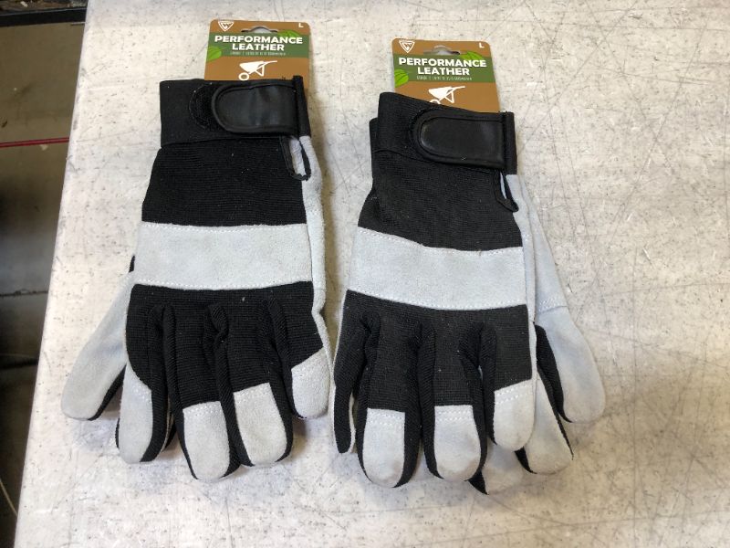 Photo 2 of Men's Large Split Cowhide Leather Drive Gloves 2 pack  size L
