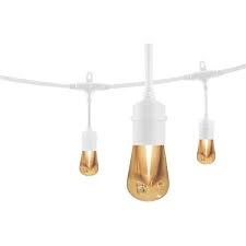 Photo 1 of 24-Bulb 48 ft. Vintage Cafe Integrated LED String Lights, White
