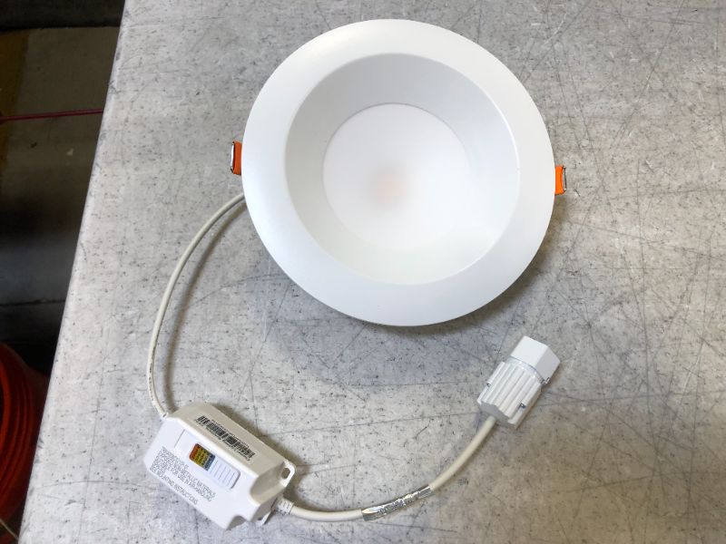 Photo 2 of QuickLink, 6 in. Selectable CCT, 600Lumens, Direct Mount Canless Integrated LED Kit, Recessed Light white Trim, Dimmable
