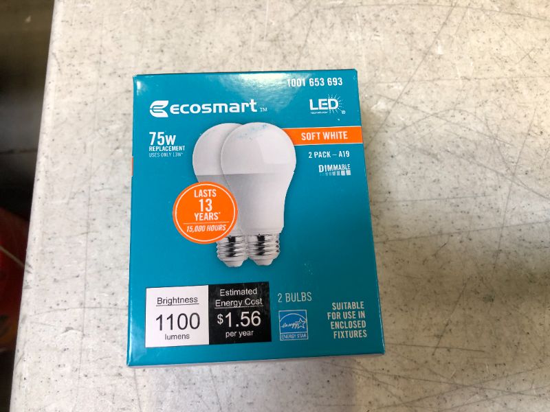 Photo 3 of 100-Watt Equivalent A19 Dimmable Energy Star LED Light Bulb Daylight (2-Pack)
