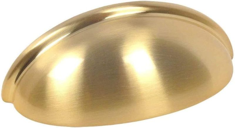 Photo 1 of 10 Pack - Cosmas 783BB Brushed Brass Cabinet Hardware Bin Cup Drawer Cup Pull - 3" Inch (76mm) Hole Centers
