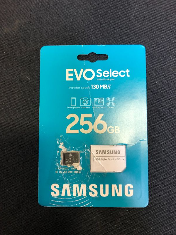 Photo 2 of SAMSUNG EVO Select Micro SD-Memory-Card + Adapter, 256GB microSDXC 130MB/s Full HD & 4K UHD, UHS-I, U3, A2, V30, Expanded Storage for Android Smartphones, Tablets, Nintendo-Switch (MB-ME256KA/AM)
