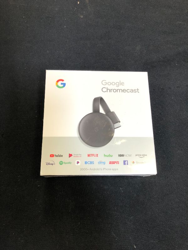 Photo 2 of Google Chromecast - Streaming Device with HDMI Cable - Stream Shows, Music, Photos, and Sports from Your Phone to Your TV
FACTORY SEALED - 