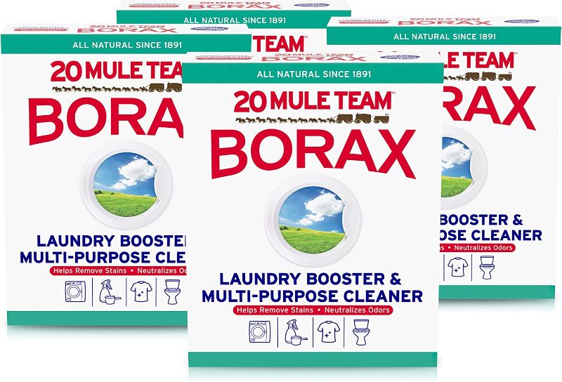 Photo 1 of 20 Mule Team All Natural Borax Laundry Detergent Booster & Multi-Purpose Household Cleaner, 65 Ounce, 4 Count
