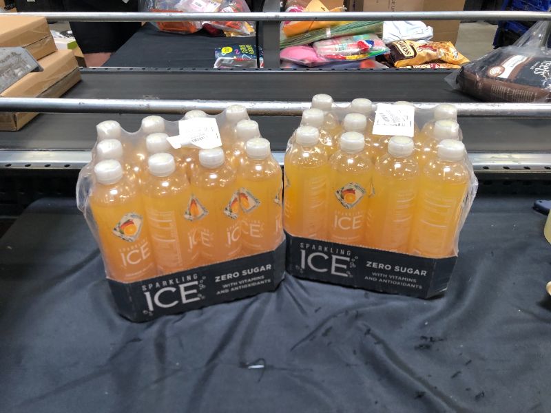 Photo 2 of 2  PACKS  Sparkling Ice, Orange Mango Sparkling Water, Zero Sugar Flavored Water, with Vitamins and Antioxidants, Low Calorie Beverage, 17 fl oz Bottles (Pack of 12)   BEST BY 7/25/22
