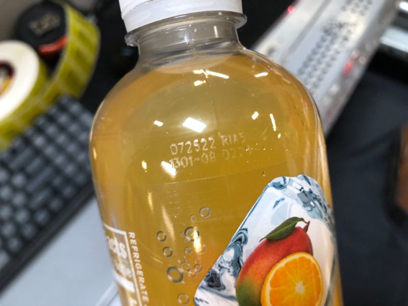Photo 3 of 2  PACKS  Sparkling Ice, Orange Mango Sparkling Water, Zero Sugar Flavored Water, with Vitamins and Antioxidants, Low Calorie Beverage, 17 fl oz Bottles (Pack of 12)   BEST BY 7/25/22
