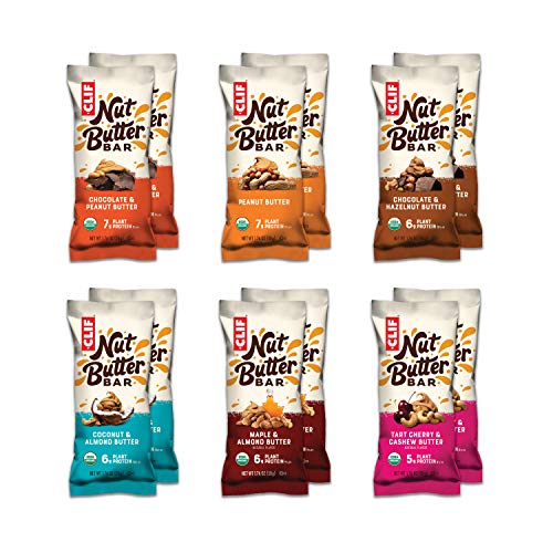 Photo 1 of 12 Count CLIF Nut Butter Bar - Organic Snack Bars - Variety Pack - Organic - Plant Protein - Non-GMO (1.76 Ounce Protein Snack Bars) (Flavors and Packaging May Vary) BB JUNE 28 2022
