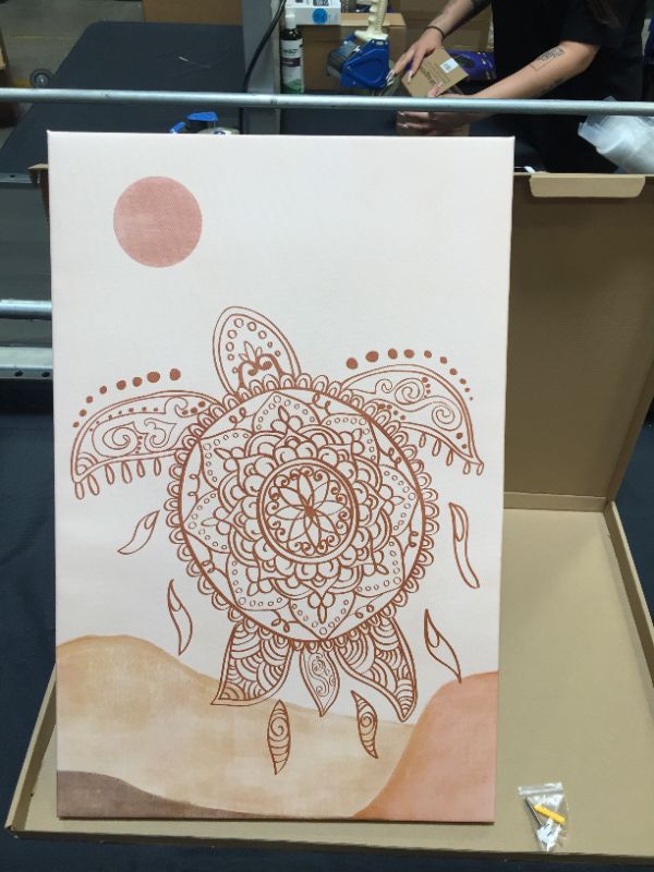 Photo 1 of 16"x24" Boho turtle painting print 