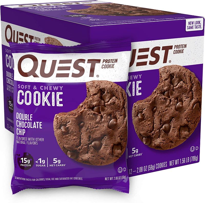 Photo 1 of 2 BOXES Quest Nutrition Double Chocolate Chip Protein Cookie, High Protein, Low Carb, 12 Count BEST BY 2/13/22