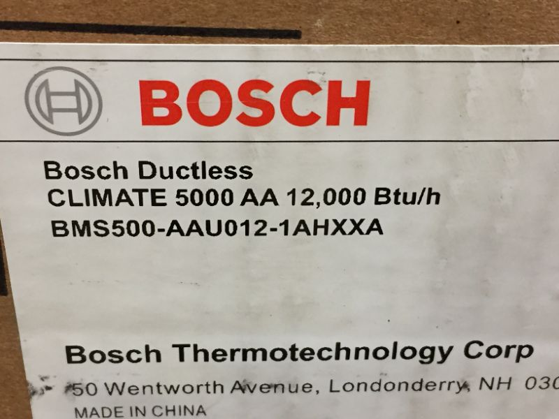 Photo 4 of Bosch BMS500-AAU012-1AHXXA Climate 5000 12000 BTU 230V Ductless Minisplit Air Conditioner Indoor Air Handler Component Part Only
