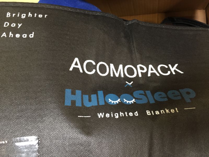 Photo 3 of ACOMOPACK Weighted Blanket color blue size queen