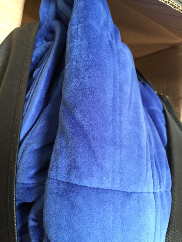 Photo 4 of ACOMOPACK Weighted Blanket color blue size queen