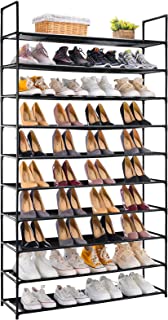 Photo 1 of APICIZON 10 Tiers Shoe Rack, Shoes Rack Organizer for 50 Pairs, Non-Woven Fabric Shoe Storage Shelf Tower for Closet / Entryway / Garage, Grey
