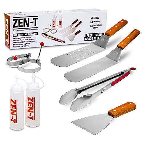 Photo 1 of ZEN-T - 8 Piece Grill Griddle BBQ Tool Kit - Heavy Duty Professional Grade Stainless Steel BBQ Tools - Perfect Grilling Utensils for All Your Grilling Needs Outdoor and Indoor BBQ