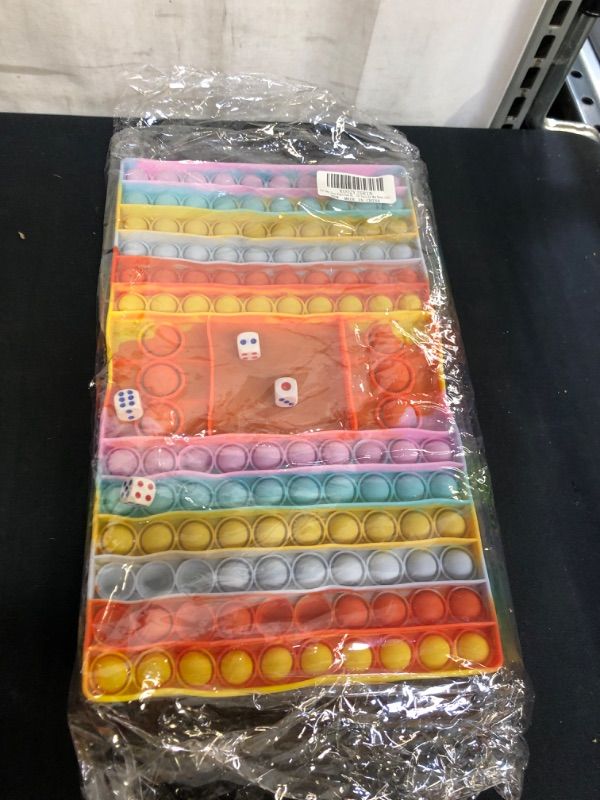 Photo 1 of 2PCS Pop Game Chess Board Push Bubble Popper Fidget Sensory Toys Board Dice Big Pop Board Game Stress Relief Tools for Men Women Adult
