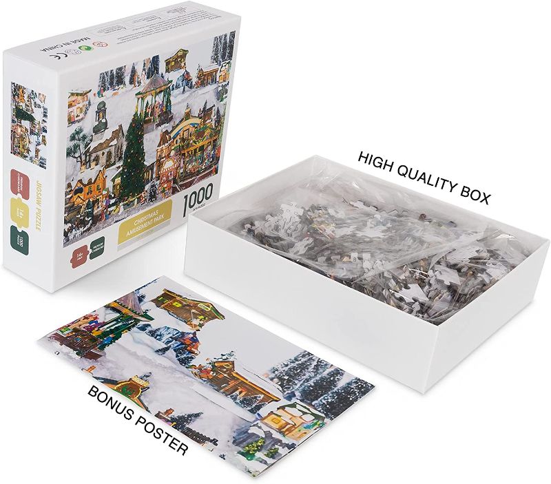 Photo 1 of Amazqi Jigsaw Puzzles 1000 Pieces for Adults - Christmas Amusement Park - as for Family and Friends
