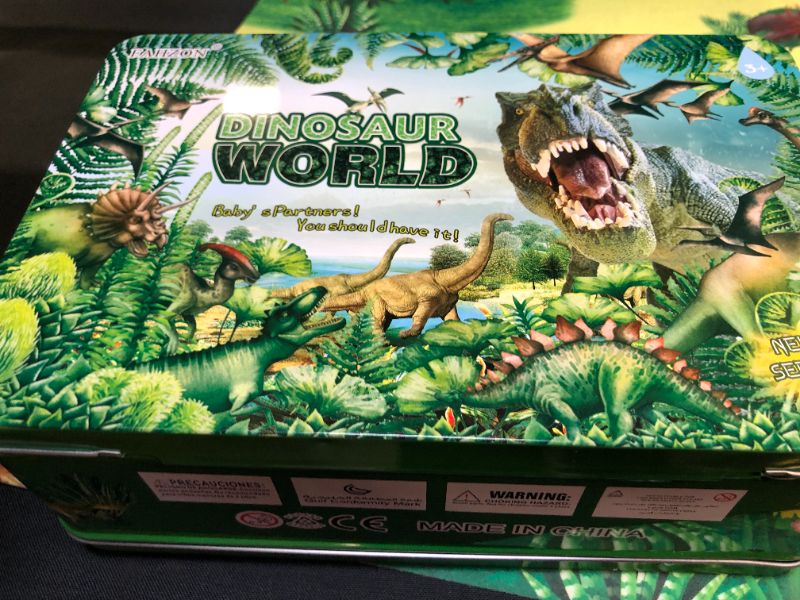 Photo 1 of Dinosaur Toys for Boys & Girls with Metal Storage Box and Activity Playmat, 14 Large 7 Inch Educational Realistic Dinosaur Set, Gifts for Kids Age 3 4 5 6 7 8
