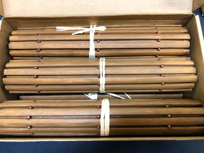 Photo 2 of Bamboo placemats 6 pack wood color brown size 18 x 12 inches 