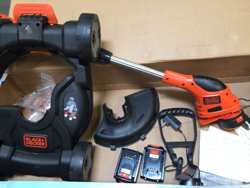 Photo 3 of BLACK+DECKER Cordless Lawn Mower, String Trimmer, Edger, 3-in-1 (MTC220)
