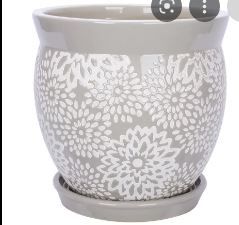 Photo 1 of 4 PK Southern Patio Farrah 7.1 in. x 6.9 in. Gray Ceramic Indoor Pot