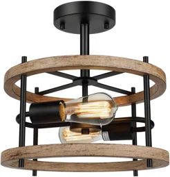 Photo 1 of Dawana 2 - Light 12.8'' Caged Drum Semi Flush Mount