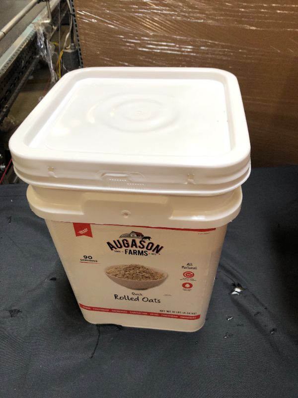 Photo 2 of Augason Farms Quick Rolled Oats Emergency Food Storage 10 Pound Pail
BB: 2/19/2051