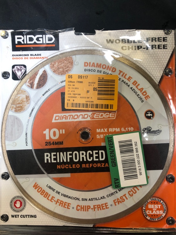 Photo 2 of 10 in. Reinforced Hub Tile Diamond Blade
