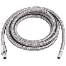 Photo 1 of 1/4 in. COMP x 1/4 in. COMP x 120 in. BurstProtect Stainless Steel Ice Maker Supply Line
