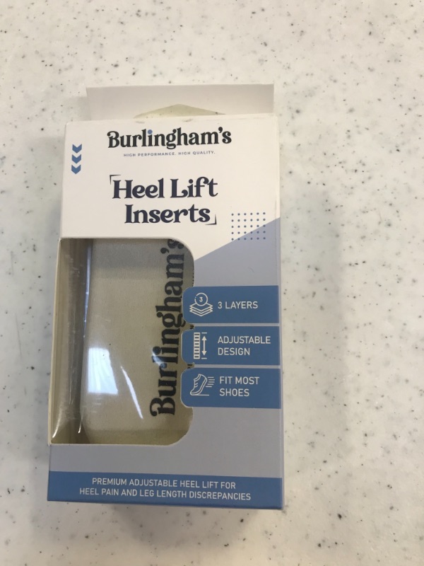 Photo 2 of Adjustable Heel Lift Inserts - 3 Layer Height Increase Orthopedic Insoles for Women & Men - Help with Leg Length Discrepancies, Heel Spurs, Sports Injuries, & Achilles Tendonitis - 1 Pair M = 6 - 7.5 W = 5 - 9 
[ FACTORY SEALED ] 