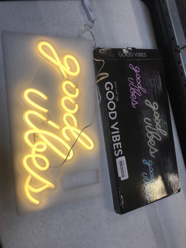 Photo 1 of 'GOOD VIBES ' LED LIGHT WALL DECOR 