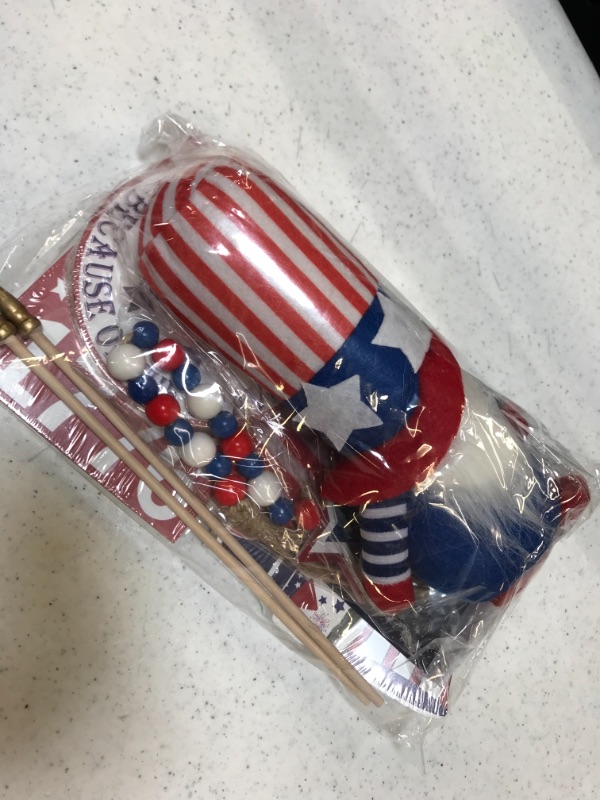 Photo 2 of 4th of July Decorations Tiered Tray Decor, Patriotic Decorations 3D Wood Sign Fourth of July Decorations for American Independence Memorial Day Kitchen Home Party Decor (8 PCS)
