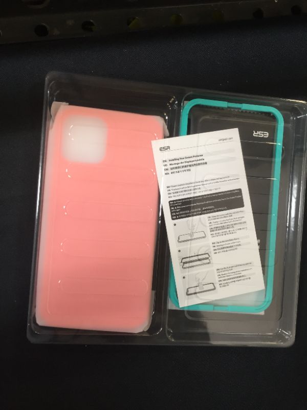 Photo 2 of ESR Cloud Series Case with Screen Protectors Compatible with iPhone 12 Pro Max Case, Liquid Silicone Case (2020) [2 Glass Screen Protectors] [Comfortable Grip], 6.7", Coral