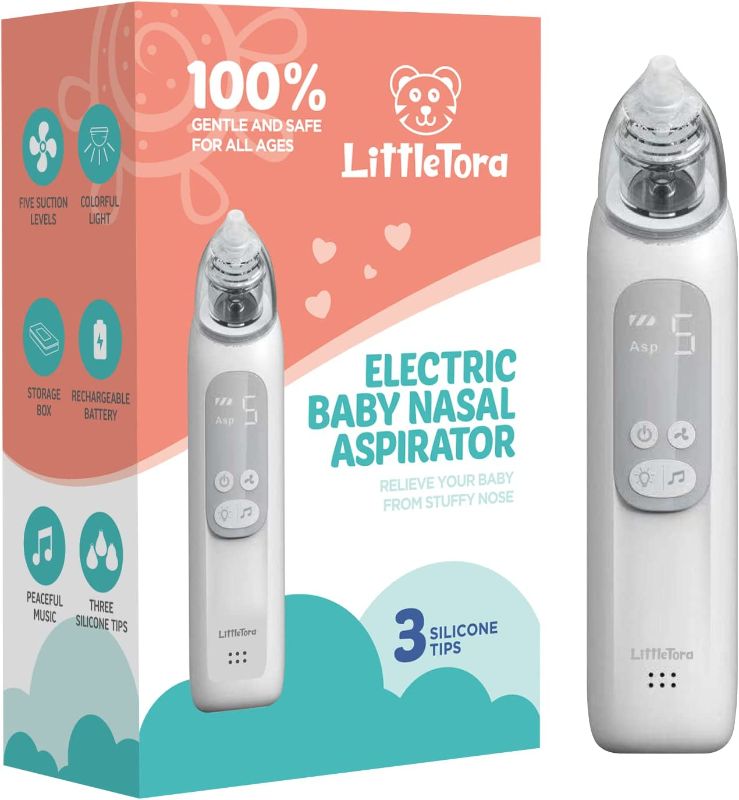 Photo 1 of LitteTora Rechargeable Baby Nasal Aspirator - Electric Nose Sucker Baby Nose Cleaner - Toddlers Booger Mucus Sucker - Baby Vac Nasal Aspirator - Infant Booger Suction Removal Device
