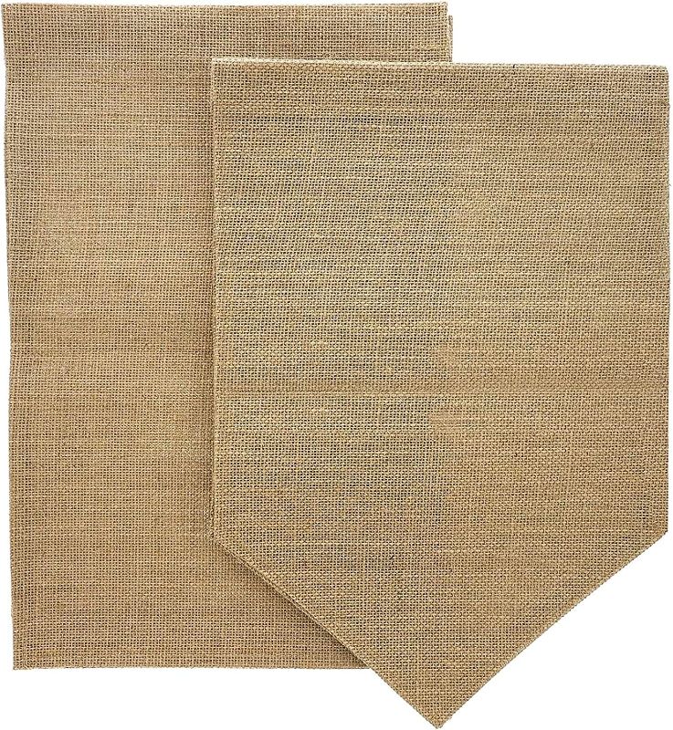 Photo 1 of Custom Garden Flags for Decorating, DIY Burlap Pennants (17.7 x 11.8 In, 6 Pack)
