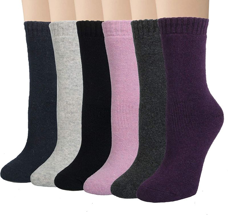 Photo 1 of Justay Winter Womens Wool Socks Vintage Warm Socks Thick Cozy Socks Knit Casual Crew Socks Gifts for Women SIZE UNKNWON 
