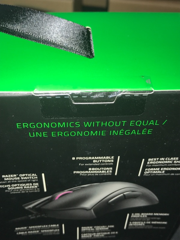 Photo 3 of Razer DeathAdder V2 Gaming Mouse: 20K DPI Optical Sensor - Fastest Gaming Mouse Switch - Chroma RGB Lighting - 8 Programmable Buttons - Rubberized Side Grips - Classic Black
