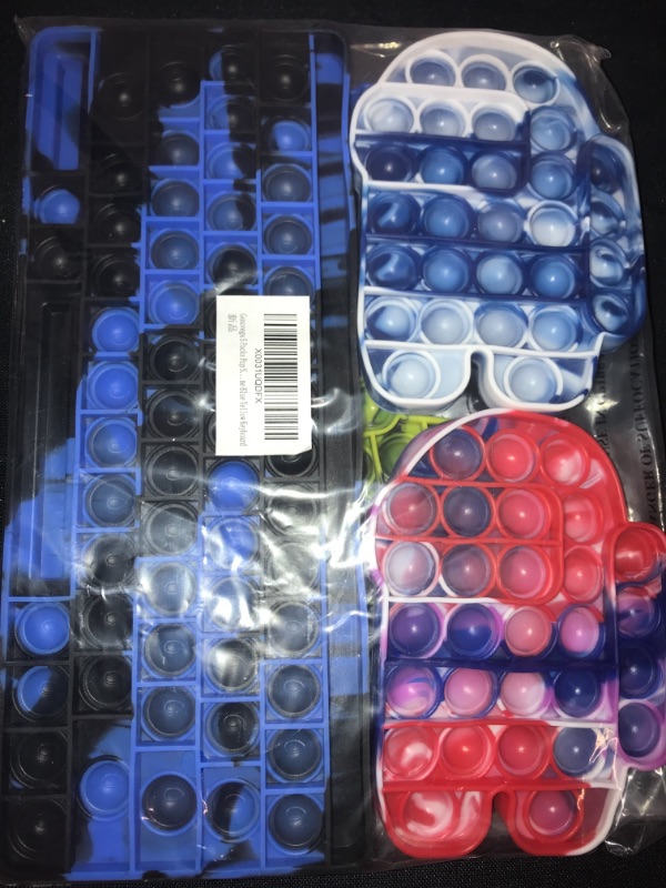 Photo 1 of Genovega 5 Packs Pop Jumbo Big Keyboard It Huge Set Pack XL Mega Its Large Gift Boys Toy, Sensory Tie dye Blue for Kids Boy
